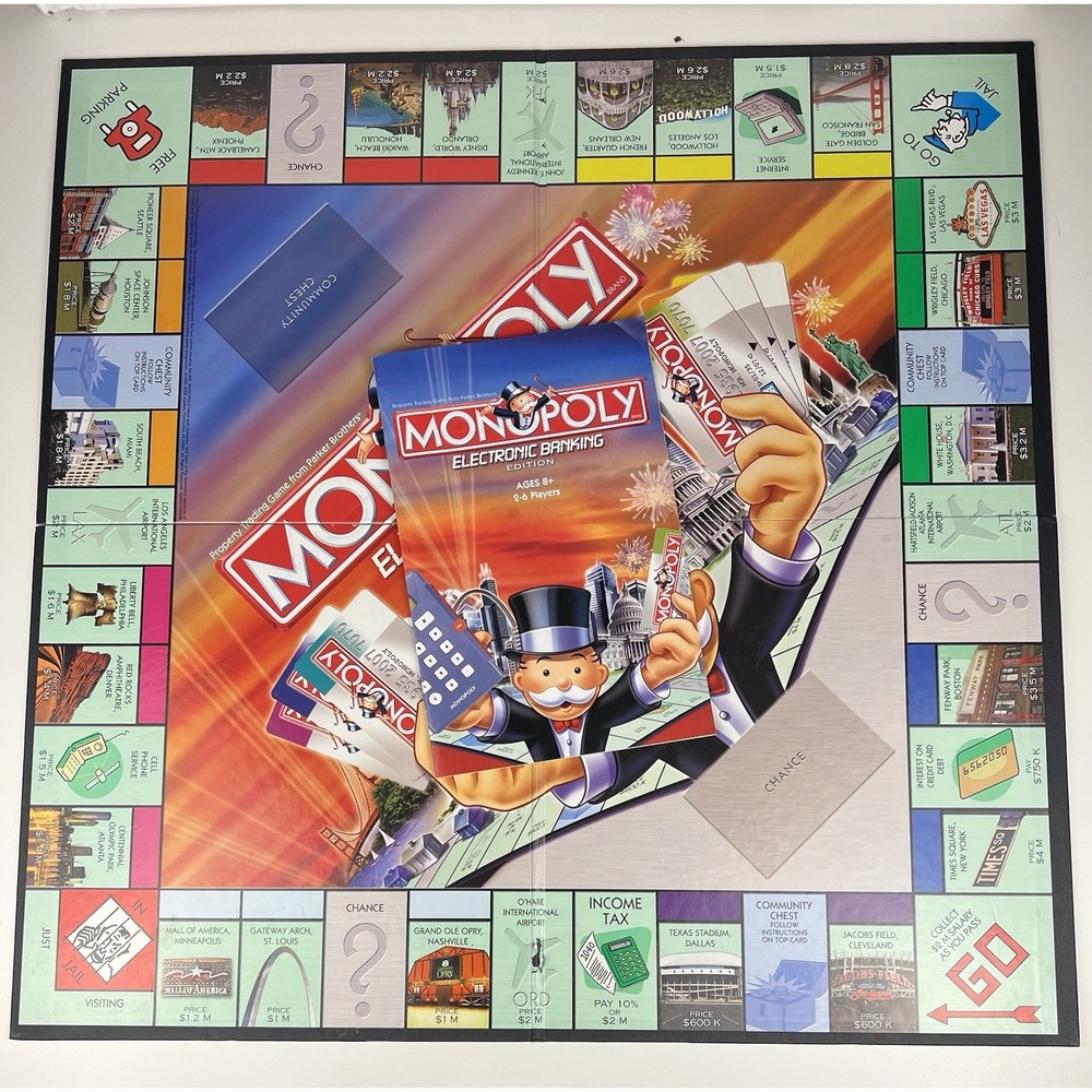Parker Brothers MONOPOLY Electronic Banking Edition Board Game‎ 07 Board/Booklet